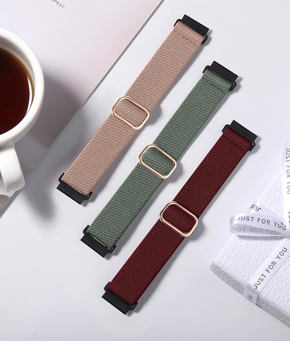 Lerobo Elastic Bands Compatible with Samsung Galaxy Watch 8 7 6 5 4 40mm 44mm/Galaxy Watch 8 Classic 6 4 Classic 43mm 47mm 42mm 46mm/5 Pro Band 45mm/Active 2,3 Pack 20mm Adjustable Nylon Sport Band