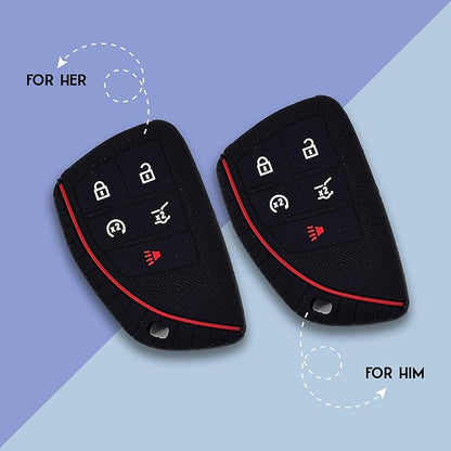 Autobase Silicone Key Fob Cover for 2022 2023 2024 2025 2026 Chevy Equinox Silverado 1500 GMC Sierra 1500 | 2024 2025 2026 Silverado Sierra 2500HD 3500HD | 2-Pack in Black