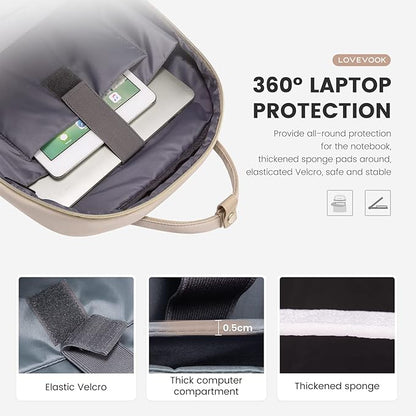 LOVEVOOK Laptop Backpack for Women, Water Resistant Travel Work Backpacks Purse Stylish College Business Teacher Nurse Computer Bag with USB Charging Port, Fits 17" Laptop