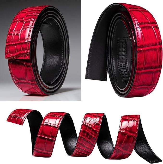 Barry.Wang Mens Belts Leather Ratchet Automatic Buckle Slide Click 1 3/8" Designer Dress Fashion Classic Casual Work Business