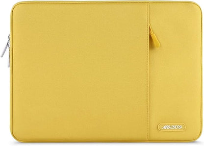 MOSISO Laptop Case 16 inch, 15-15.6 inch Laptop Sleeve Compatible with MacBook Pro 16 M5 M4 M3 M2 M1, HP Acer Dell Lenovo ASUS, Polyester Vertical Computer Sleeve Bag with Pocket, Yellow