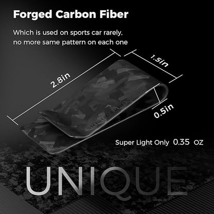 MONOCARBON Carbon-Fiber-Money-Clip-for-Men, Minimalist-Money-Holder for Cash, High Elastic Carbon-Fiber-Wallet, Slim and Durable