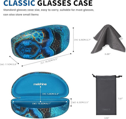 molshine Hard Shell Sunglasses Case,Large Glasses Case for Women Men Oversized Sunglass Eyeglasses