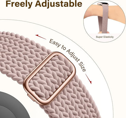SNBLK 3 Pack 18mm 20mm 22mm Braided Watch Band Compatible with Garmin Vivoactive 5 Watch Bands/Vivoactive 6/3/4s, Quick Release Adjustable Elastic Nylon Loop Strap for Venu 3S/2S/Venu 3/2 Women Men