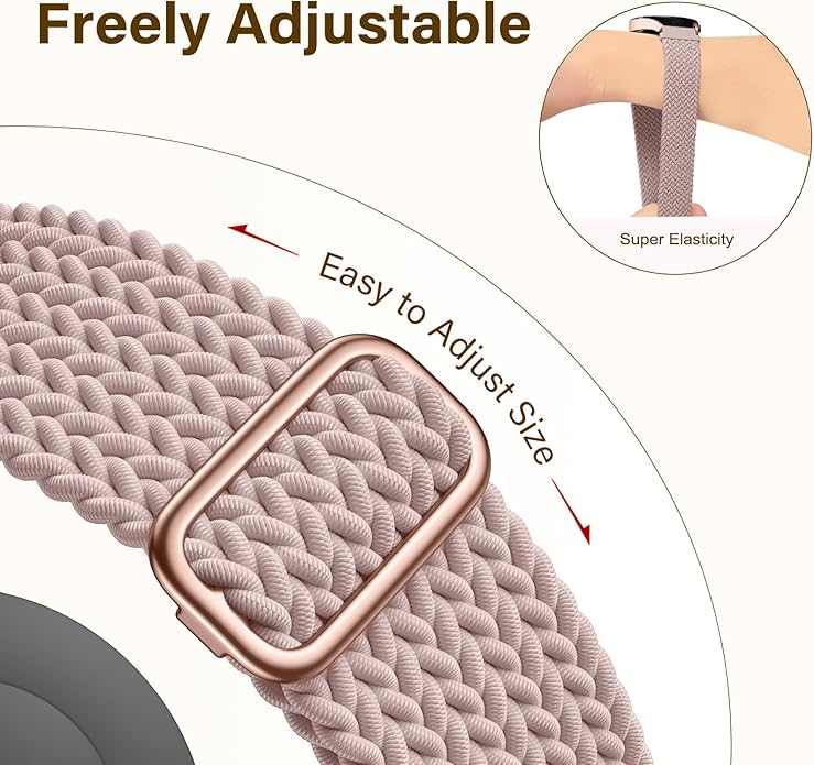 SNBLK 3 Pack 18mm 20mm 22mm Braided Watch Band Compatible with Garmin Vivoactive 5 Watch Bands/Vivoactive 6/3/4s, Quick Release Adjustable Elastic Nylon Loop Strap for Venu 3S/2S/Venu 3/2 Women Men