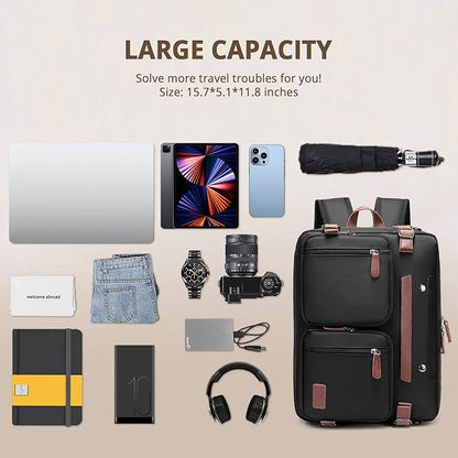 MOLNIA 15.6 inch Laptop Backpack for Men Women,3 in 1 Briefcases For Men,Messenger Bag Laotop Bag Computer Bags For Work College Travel, Black