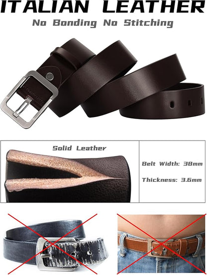 Thicken Full Grain Leather Mens Belt Heavy Duty Mens Work Belt Mens Belt High Hardness Buckle Packed In Gift Box