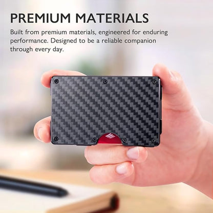 RUNBOX Slim Wallet for Men - RFID Blocking Metal Card Holder with Money Clip,Minimalist Thin Front Pocket Wallet, Holds 15 Cards,Gifts for Men,Men's Accessories