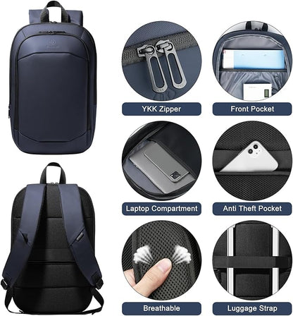 Business Backpack 17 Inch Slim Expandable Waterproof Travel Laptop Backpacks with USB Charger Port Anti-Theft Lightweight Large Work Computer Bag College Laptop Backpacks Gifts for Men Women,Dark Blue