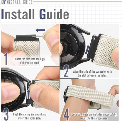 18mm Quick Release Elastic Nylon Band Compatible with Garmin Venu 4 41mm/3S 41mm/Venu 2S/Vivoactive 4S/Vivomove 3S/Active S/Forerunner 265S(42mm)/255S/Fossil Women's Gen 6 42mm/5E 42mm Women Men