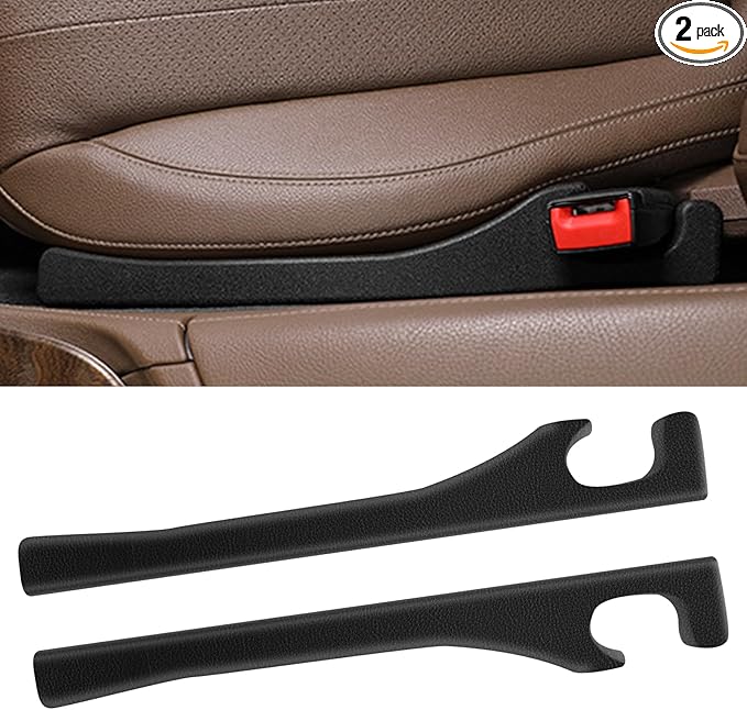 2 Pack Car Seat Gap Filler Car Seat Gap Interior Universal Fit PU Leather Car Seat Gap Plug for Filling Gaps Between Seats and Consoles Stop Things from Dropping