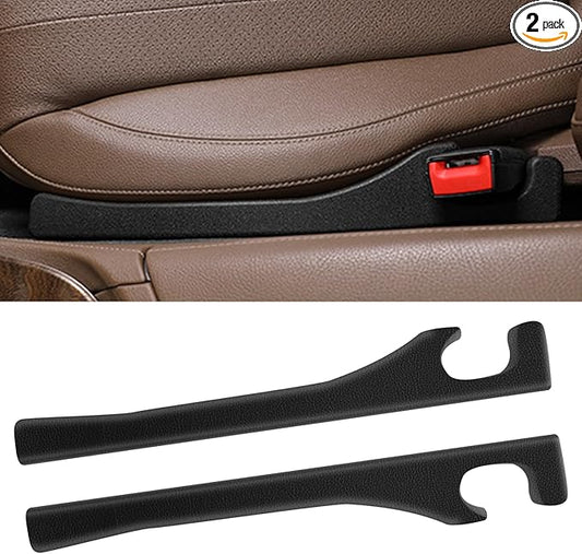 2 Pack Car Seat Gap Filler Car Seat Gap Interior Universal Fit PU Leather Car Seat Gap Plug for Filling Gaps Between Seats and Consoles Stop Things from Dropping