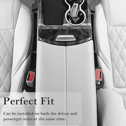 Car Seat Gap Filler 2 Pack with Organizer Hook, Car Seat Gap Plug Fills Gap Between Seat & Console Prevent Small Items & Tools from Falling Seat Side Gap Fits Cars, SUVs, Trucks & Sedans