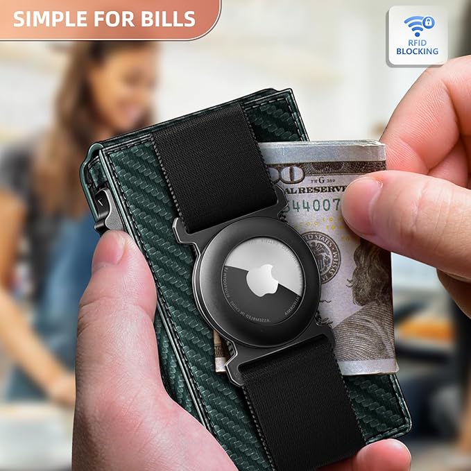 BULLIANT Men Wallet Gift Boxed,Slim Front Pocket Wallet Money Clip Card Holder 3.8"x2.7",Pop-up Access