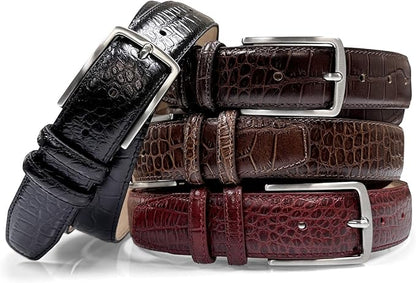 Men's Oil-Tanned Genuine Leather Dress Classic Belt 1-1/8"(30mm) or 1-3/8"(35mm) Wide One Piece Dress Belt