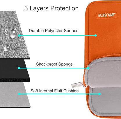 MOSISO Laptop Case 13 inch, Laptop Sleeve Compatible with MacBook Neo/Air/Pro 13 inch with A18/M5/M4/M3/M2/M1 Chip 2026-2016, Polyester Vertical Computer Sleeve Bag with Pocket, Orange