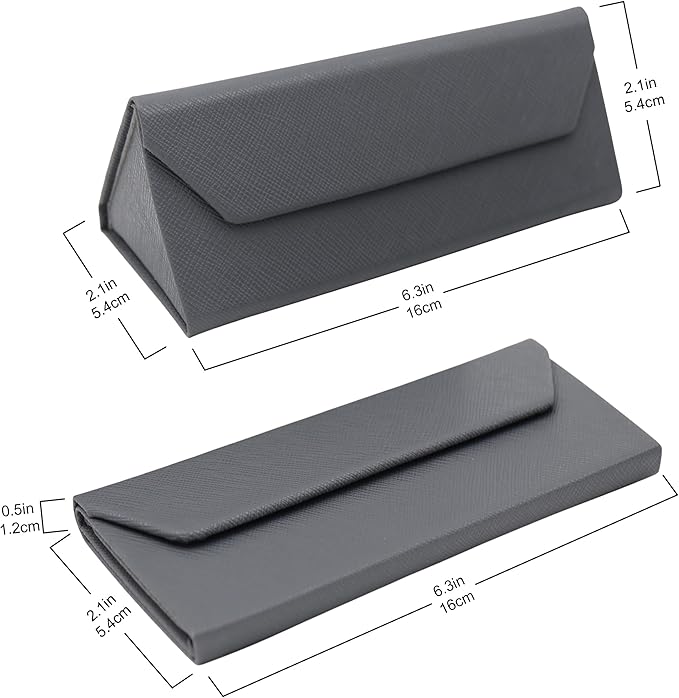 Real Sic Glasses Case for Men and Women - Magnetic Folding Hard Shell Sunglass Holder - Inspired by Solid Color