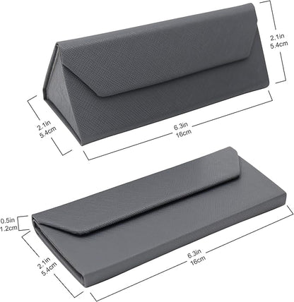 Real Sic Glasses Case for Men and Women - Magnetic Folding Hard Shell Sunglass Holder - Inspired by Solid Color
