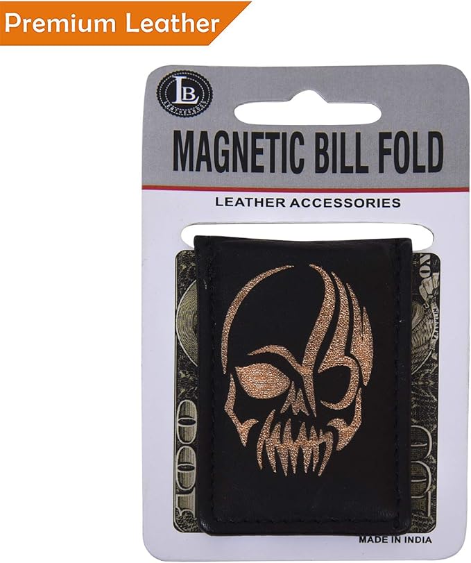 LB LEATHERBOSS Men's New Leather Strong Magnetic Money Clip