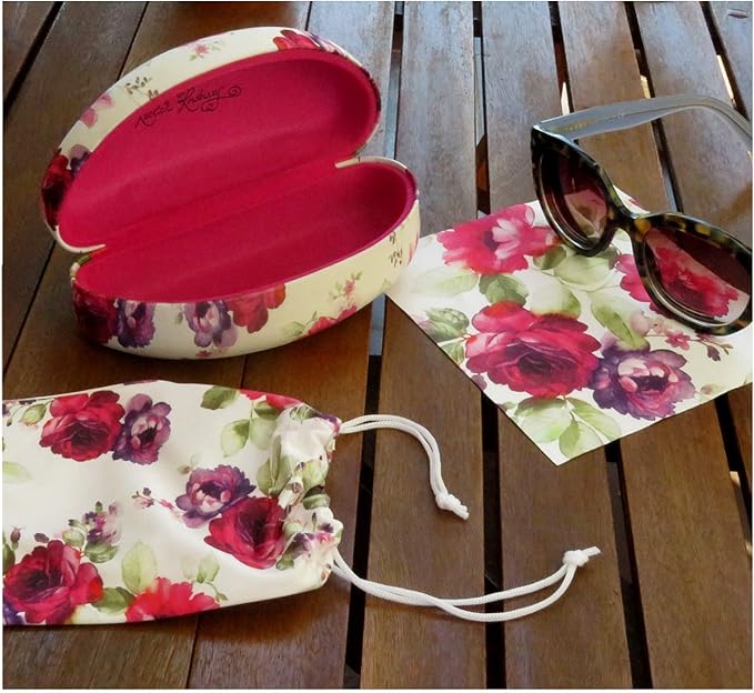 MyEyeglassCase® Large Hard Sunglasses Case | fits Large curved Sunglasses, with microfiber bag and cleaning cloth