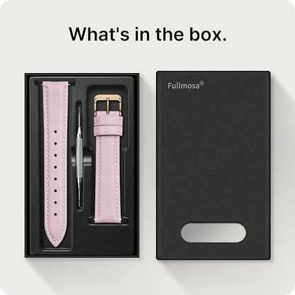 Fullmosa Watch Band, Quick Release Leather Watch Strap for Men Women, Replacement Bands Width 12mm 14mm 16mm 18mm 19mm 20mm 21mm 22mm 24mm
