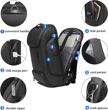 BANGE Business Laptop Smart backpack Can Hold 15.6 Inch Laptop Commute Backpack Carry on bag for men and women (Black)