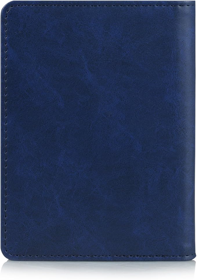 EpicGadget RFID Blocking Premium Leather Passport Holder Travel Wallet Cover Case (Navy Blue)