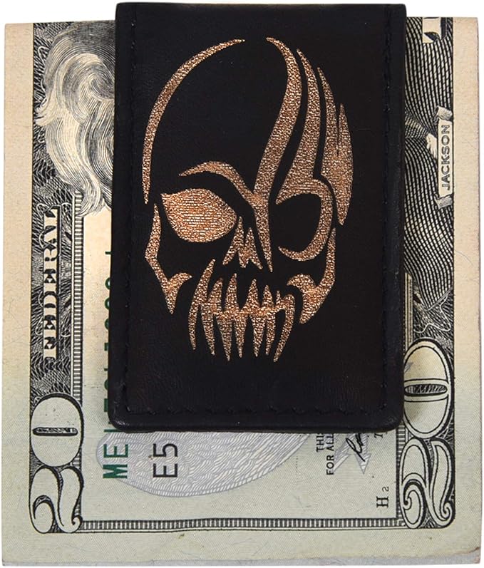 LB LEATHERBOSS Men's New Leather Strong Magnetic Money Clip