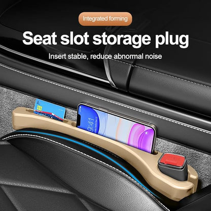 Stacool [2026 Upgrade] 2PCS Car Seat Gap Filler with Phone Holder,Multi-Function Car Side Seat Gap Filler for Prevent Items Falling,Universal Car Seat Organizer Car Accessories (Beige)