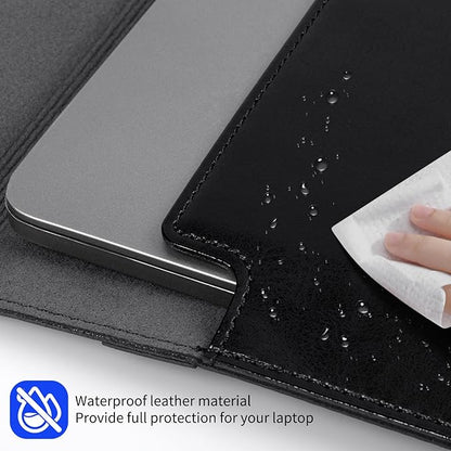 16 Inch Leather Laptop Sleeve Compatible with MacBook Pro 16 Inch M5 M4 M3 M2 M1 Pro/Max＆MacBook Air 15 Inch M5 M4 M3 M2, Genuine Leather Protective Case Cover,Vintage Black