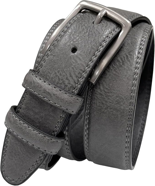 Men's Vegan Faux Leather Belt Classic Work Business Dress Belt 1-3/8"(35mm) wide