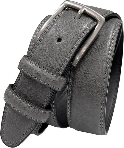 Men's Vegan Faux Leather Belt Classic Work Business Dress Belt 1-3/8"(35mm) wide
