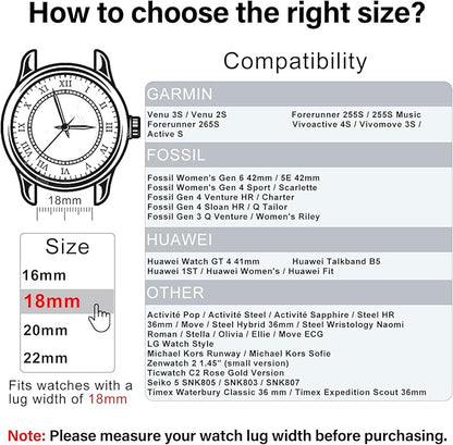 DaQin 3 Pack Nylon Watch Bands Compatible with 16mm 18mm 20mm 22mm Quick Release Watch Band, Adjustable Soft Stretchy Solo Loop Strap Elastic Braided Relacement Wristband for Men Women