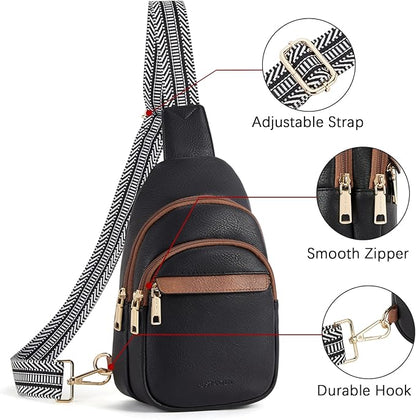 BOSTANTEN Small Sling Bag for Women Leather Crossbody Bags Fanny Pack Chest Bag for Travel