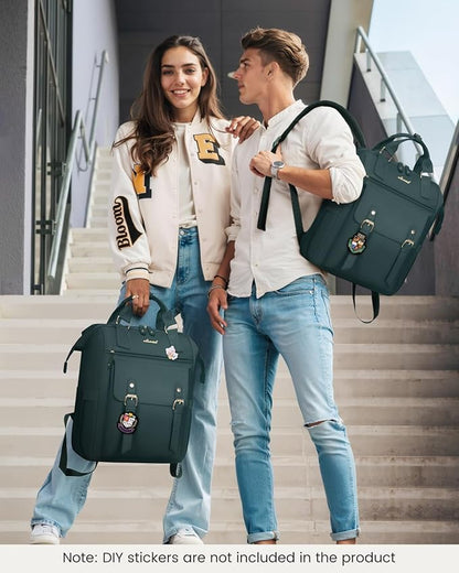 LOVEVOOK Laptop Backpack for Women Work Travel Backpack Purse, Nurse Bags Teacher Doctor Commuter Business Computer Bag, College Backpack Stylish Daypack, 15.6 Inch, Dark green-dark green