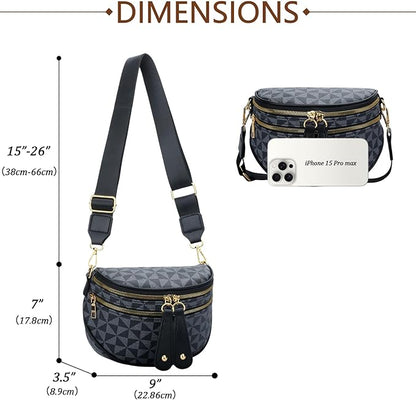 KKXIU Crossbody Sling Bag for Women Trendy Fanny Pack Vegan Leather Chest Bag | Trendy