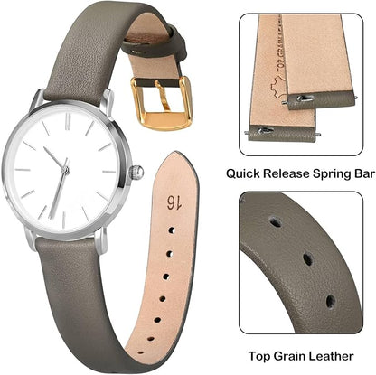 ANNEFIT Watch Bands for Men Women, Top Grain Leather Watch Strap with Quick Release, Band Width 12mm 13mm 14mm 16mm 18mm 20mm 22mm