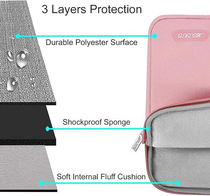 MOSISO Laptop Case 13 inch, Laptop Sleeve Compatible with MacBook Neo/Air/Pro 13 inch with A18/M5/M4/M3/M2/M1 Chip 2026-2016, Polyester Vertical Computer Sleeve Bag with Pocket, Pink