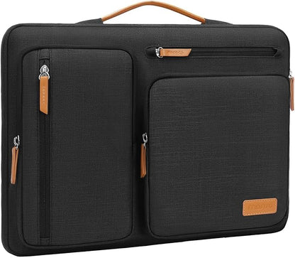 MOSISO 360 Protective Laptop Case 15 inch, 15 inch Laptop Sleeve Compatible with MacBook Air M5 M4 M3 M2 2026-2023, Dell XPS Plus, Side Open Carrying Case with 4 Zipper Pockets&Handle, Black