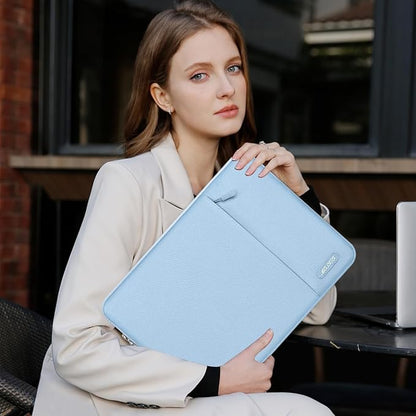 MOSISO Laptop Case 15 inch, 15 inch Laptop Sleeve Compatible with MacBook Air M5 A3448 M4 A3241 M3 A3114 M2 A2941 2026-2023, Dell XPS, Polyester Vertical Computer Sleeve Bag with Pocket, Air Blue