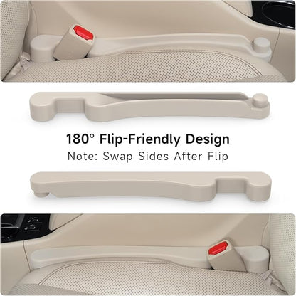 Givifive Car Seat Gap Filler Set of 2, Soft Foam Multifunctional Seat Side Gap Filler with Organizer & Hook Function, 3in1 Gap Stopper Universal Fit Car SUV Truck Fill The Gap Between Seat & Console