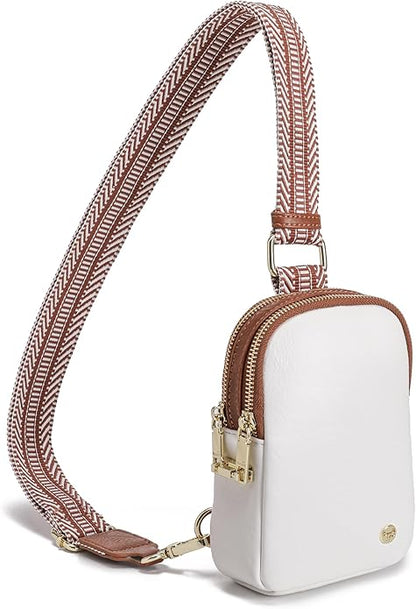 INICAT Anti Theft Crossbody Bag for Women, Small RFID Blocking Sling Purse with Zipper Lock for Travel, Vegan Leather