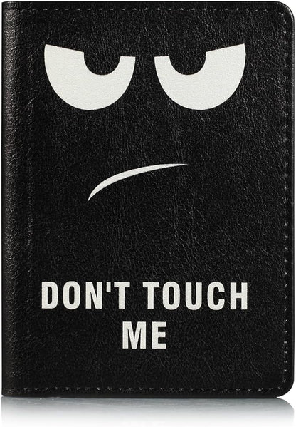 Passport Holder Cover Case PU Leather RFID Blocking Card Pockets Holder Cute Luggage Magnetic Wallet Passport Holder Case for travel Women Men, Don't Touch
