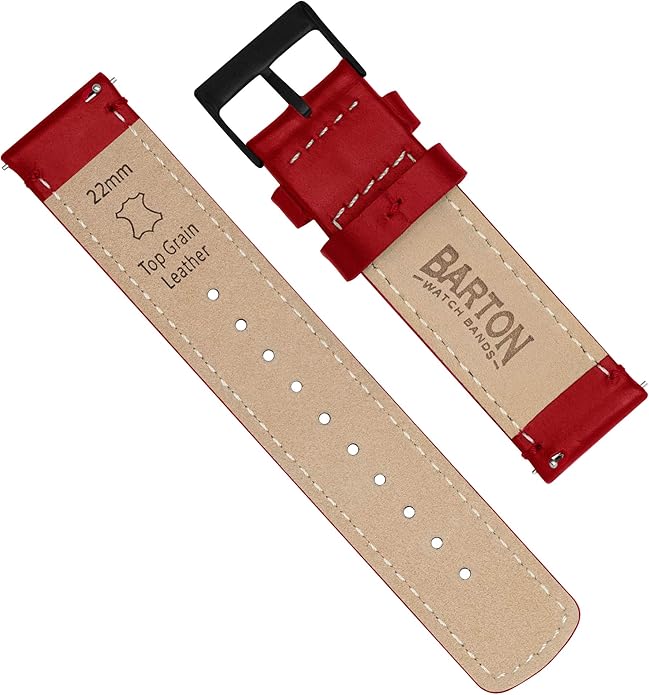 BARTON WATCH BANDS - Top Grain Leather Watch Bands Compatible with Apple Watch Models - 1, 2, 3, 4, 5, 6, 7, 8, 9, 10, SE, Ultra & Ultra 2