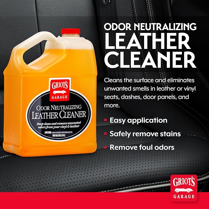 Griot's Garage Odor Neutralizing Leather Cleaner for Car Seat, Dashboard, Door Panel, Eliminates Unwanted Smells, 10972, One Gallon
