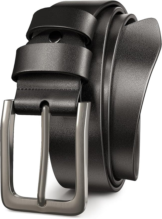 Mens Dress Belt,Genuine Casual Leather Belts for Men 1.5" Width