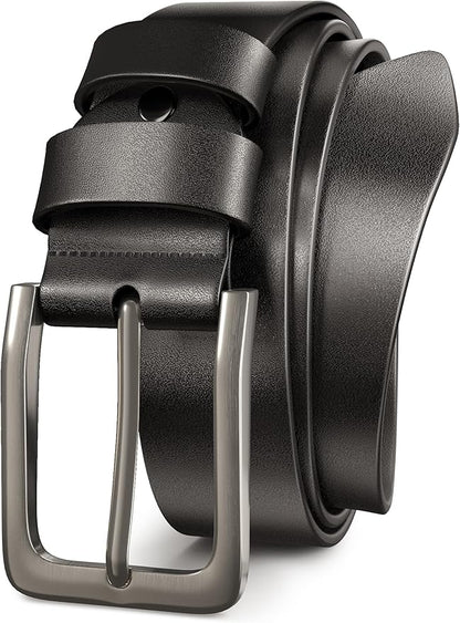 Mens Dress Belt,Genuine Casual Leather Belts for Men 1.5" Width