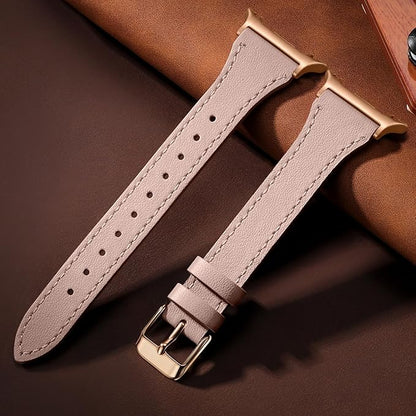 GEAK Slim Leather Band Compatible with Samsung Galaxy Watch 8 40mm 44mm/Watch 8 Classic 46mm, No Gap Adjustable Genuine Leather Replacement Dressy Strap for Samsung Watch 8 Bands Women