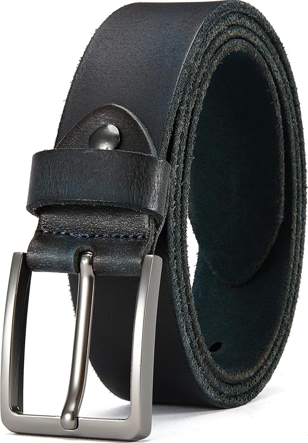 DOOPAI Men's Genuine Leather Casual Belt -Full Grain Leather Belt for Men- 1.5" Handmade Jeans Belt with Gift Box