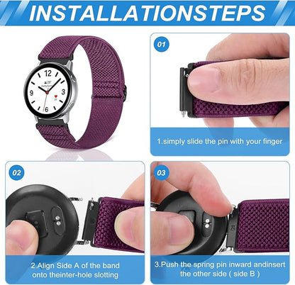Compatible with 16mm 18mm 19mm 20mm 22mm 24mm Watch Bands Quick Release Replacement Wristband,Adjustable Stretchy Nylon Solo Loop Straps Fabric Braided Sport Elastic Bands for Men Women
